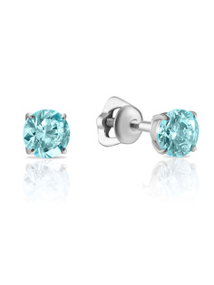 Серьги пусеты из серебра с фианитом SKAZKA Natali Romanovoi 52376