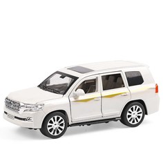 Металлическая машинка Toyota Land Cruiser 200 цв. белый No Brand