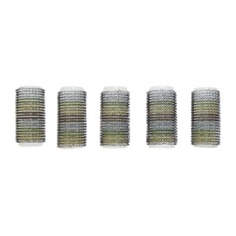 Бигуди-липучки диам. 2,5 см дл. 6 см 5 шт серый с полосками No Brand