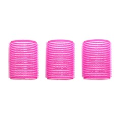 Бигуди липучки диам.4,5 см дл. 6 см 3 шт фуксия No Brand