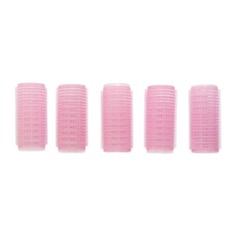 Бигуди-липучки диам. 2,5 см дл. 6 см 5 шт розовый No Brand