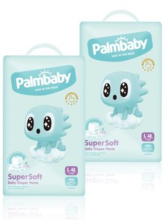 Подгузники-трусики детские Palmbaby Super Soft Premium L 9-14кг, 96 шт
