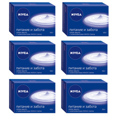 Крем-мыло Nivea Питание и забота с компонентами Nivea Crème 100 г 6 шт