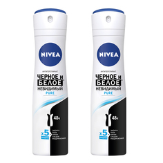 Дезодорант-антиперспирант спрей Nivea Черное и Белое Невидимый Pure 150 мл 2 шт