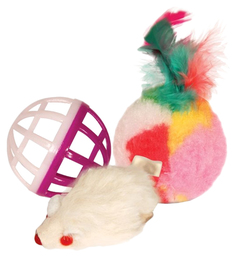 Игрушка для кошек Triol XW0028, набор мяч, мышь, шар
