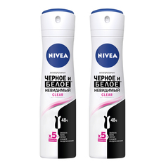 Дезодорант-антиперспирант спрей Nivea Черное и Белое Невидимый Clear 150 мл 2 шт