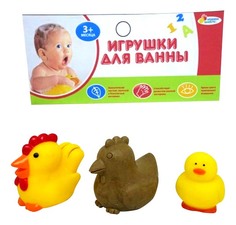 Игрушки для ванной Петух, курица, цыпленок Играем вместе LXB107_165_MOM