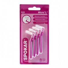 Конический ершик Spokar с изогнутой ручкой, в индивидуальном колпачке, диаметр 0,5, 8 шт