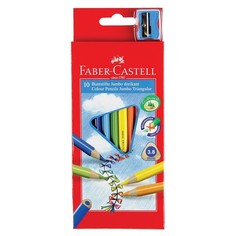 Карандаши цветные утолщенные FABER-CASTELL Jumbo 10 цветов, трехгранные, с точилкой