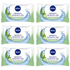 Увлажняющее мыло Nivea "Свежесть зеленого чая", 90 гр., 6 шт в наборе