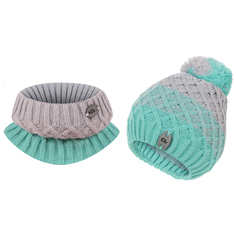 Комплект шапка/шарф Ander, зеленый/серый