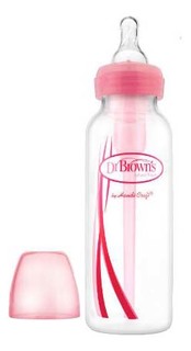 Детская бутылочка Dr. Browns Options стандартная 2 в 1 270 мл розовая