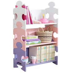Система хранения KidKraft Пазл пастель Puzzle Bookshelf