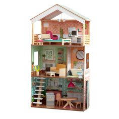 Кукольный домик Дотти, с мебелью 17 элементов, интерактивный KidKraft 65965_KE