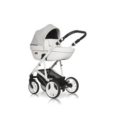 Коляска 2 в 1 Riko Basic Aicon серый-белый 01