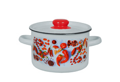 Кастрюля эмал цил Паприка 2,9л ТМ Appetite