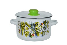 Кастрюля эмал цил Свежая зелень 4,5л ТМ Appetite