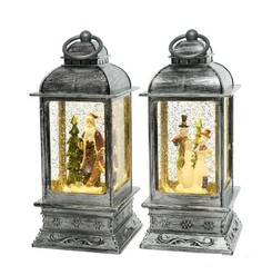 Фонарик ВОЛШЕБНАЯ ВЬЮГА - СНЕГОВИКИ, тёплая белая LED подсветка, 15.5x11x24 см, Kaemingk