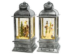 Фонарик ВОЛШЕБНАЯ ВЬЮГА - САНТА, тёплая белая LED подсветка, 15.5x11x24 см, Kaemingk