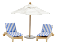 Шезлонги с зонтиком LB_60904800 для домиков Lundby