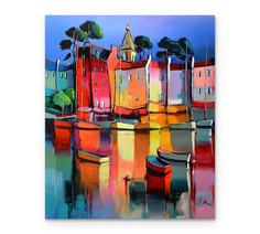 Картина интерьерная на холсте Poly Print Art "Бумажные домики 3" 50х60 см.