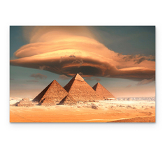 Картина интерьерная на холсте Poly Print Art "Буря над пирамидами" 60х40 см.