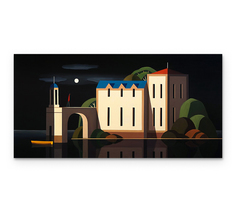 Картина интерьерная на холсте Poly Print Art "Бумажные домики 1" 60х30 см