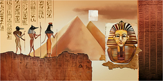 Картина на холсте с подрамником ХитАрт "Пирамиды Египта" 40x20 см Модулка