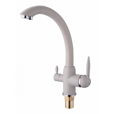 Смеситель для кухонной мойки VIKO 5214 боковой под фильтр (латунь) Ф35 SandBeige