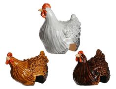Керамические фигурки КУРОЧКИ НАСЕДКИ, 3 шт., 14х11.5х15 см, Edelman
