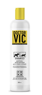 Шампунь для кошек, для собак Doctor VIC репеллентный, против блох и клещей, 250 мл