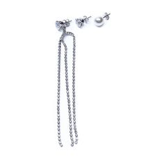 Серьги из бижутерного сплава с жемчугом/кристаллами Moon Paris MB-21.07-010