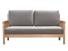 Прямой диван Норман Серый, рогожка, Сосна натуральная АНД