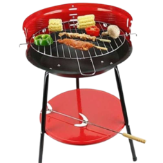 Гриль угольный BBQ, передвижной, с решеткой для гриля, d 36 см No Brand