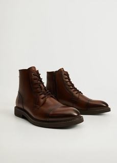 Кожаные ботинки со шнуровкой - Botincep Mango