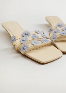 Кожаные босоножки на каблуке с ремешками - Myrtus Mango