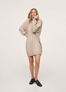 Трикотажное платье с высоким воротником - Taldora Mango