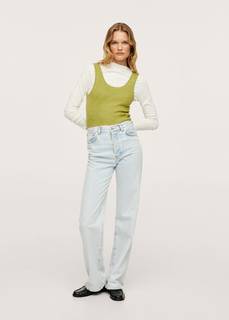 Укороченный топ из трикотажа - Taldora Mango