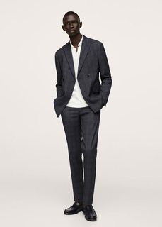 Костюмные брюки slim fit в клетку - Boston Mango