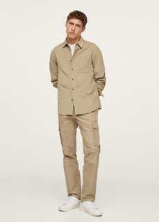 Вельветовая рубашка regular fit с карманом - Tadi Mango