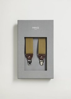 Эластичные подтяжки с кожаными деталями - Suspende Mango