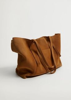 Кожаная сумка шоппер - Vega Mango