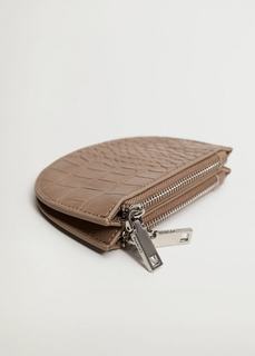 Кошелек для монет с эффектом крокодила и молнией - Costa Mango