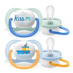 Пустышка Philips Avent Ultra Аir Lime Kiss me. Корабли силикон, 0-6 мес