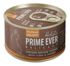 Влажный корм Prime Ever Holistic Delicacy 1A мусс, цыпленок с тунцом и креветками, 80 г
