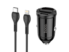 Зарядное устройство Hoco NZ2 Link 2xUSB + кабель Type-C - Lightning Black