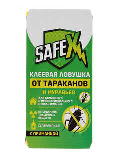 Средство защиты Safex Клеевая ловушка с приманкой от тараканов и муравьев, домик 1шт 4071282