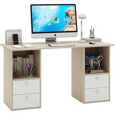 Стол двухтумбовый Мастер Прайм-61 дуб сонома/белый СТЛ-Прайм-61-СБ