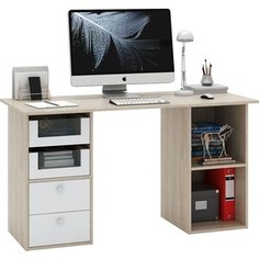 Стол двухтумбовый Мастер Прайм-65 дуб сонома/белый СТЛ-Прайм-65-СБ