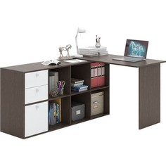 Стол угловой Мастер Прайм-53 венге/белый СТЛ-Прайм-53-ВБ